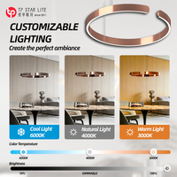 Lustre moderne en forme de C doré, construction en acier inoxydable, éclairage LED, hauteur réglable, télécommande, utilisation en chambre à coucher