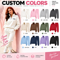 Sweat-shirt pour femme à col montant et demi-zip, en molleton doux pour la peau, mélange de coton, coupe décontractée, style lounge et streetwear, personnalisable OEM