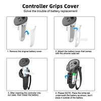 Avec couvercle d'ouverture de batterie et sangle d'articulation Housse de protection en silicone pour contrôleur Meta Quest 3S/3 VR Accessoires