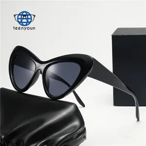 Teenyoun 2024 Persoonlijkheid Cat-Eye Frame Zonnebril Voor Vrouwen Trend Street Photo Uv Bescherming Zonnebril Groothandel