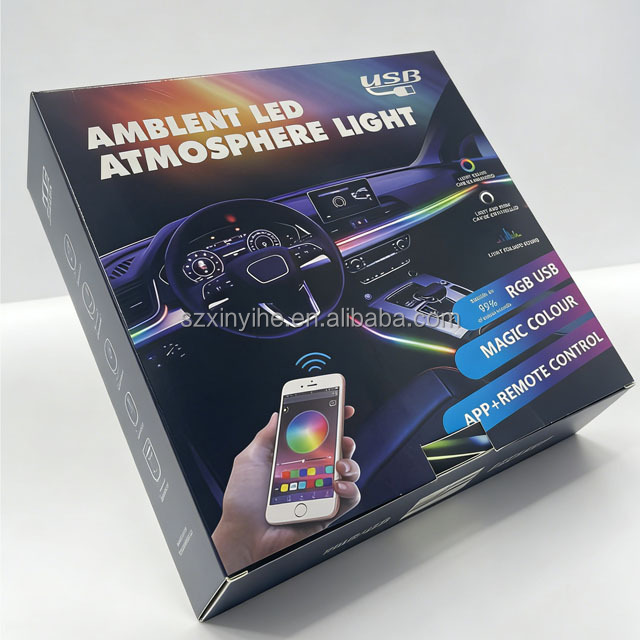 Factory APP Car Accessories Interior Decorate Atmosphere Light 12V RGBIC LED Car Led Strips App Ambient Light in Car