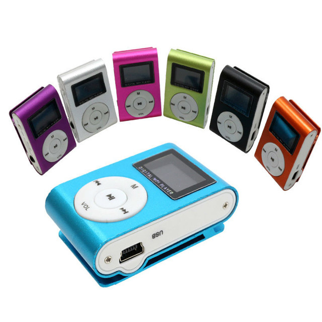 Mini Metal Clip MP3 Player with LCD Screen FM Radio TF Card Slot for Sports-Featuring Headphones and Voice Recorder