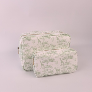 Pochette <span class=keywords><strong>de</strong></span> rangement en nylon à fermeture éclair sans couture motif girafe et éléphant <span class=keywords><strong>Toile</strong></span> <span class=keywords><strong>de</strong></span> <span class=keywords><strong>Jouy</strong></span> <span class=keywords><strong>Chinoiserie</strong></span> pour enfants et femmes, trousse <span class=keywords><strong>de</strong></span> maquillage <span class=keywords><strong>de</strong></span> voyage - Product Image 2