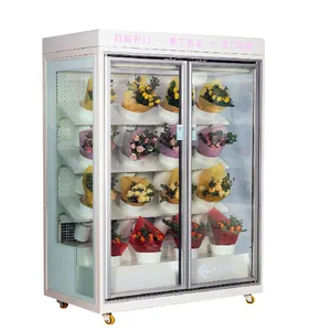Kimay alta qualidade multideck vidro porta flor fresca exibir refrigerador freezer comercial para loja de flores