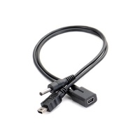 Câble adaptateur Mini USB femelle vers Mini USB mâle et 3,5*1,35 mm DC pour chargeur GPS