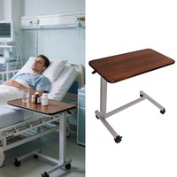 Moderner Eisen-Nachttisch auf Rollen, Verstellbarer Überbett-Krankenhaus-Tisch, Laptop-Schreibtisch für Schlafzimmer und Schulgebrauch