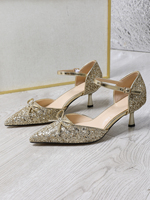 Pumps à bout pointu confortables avec talons fins, dessus en nylon - Tendance mode toute l'année