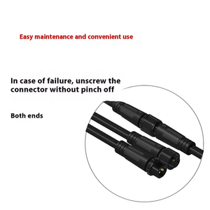 耐候性M12 IP67 12V防水電源コネクタケーブル 2ピン銅芯 自動車用LED照明向け - Product Image 4