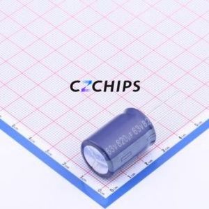 Condensador Electrolítico de Aluminio de Montaje Pasante ERS1JM821M25OT, Componente de Montaje Pasante (THT), D18xL25mm 820uF 20% 63V 18mm - Product Image 1