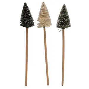 Kerstversiering Groene Mini Kerstboom Gekleurd Met Witte Ceder Tafel Grenen Naald Tafelblad Kerstboom Mini