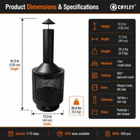 Cheminée extérieure à bois OEM ODM, foyer en fer pour patio, jardin, camping, chauffage extérieur