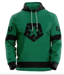 Green Sublimation Custom Made Hockey Hoodie Men's Hoodies Hockey