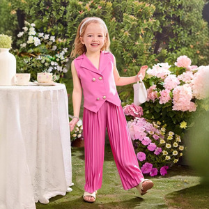 Completo Estivo 2025 per Bambine: Canotta Senza Maniche e Pantaloni con Volant, Set Due Pezzi Casual, Abbigliamento Boutique per Bambini - Product Image 3