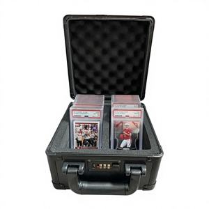 กล่องเก็บการ์ดแบบล็อคได้ สำหรับการ์ดเกรดแล้ว บรรจุการ์ดได้มากกว่า 60 ชิ้น เหมาะสำหรับการ์ดกีฬาและการ์ดสะสม การ์ดเบสบอล ป้องกันการ์ด - วัสดุ Al+ABS - Product Image 1