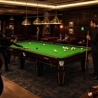 Table de billard professionnelle de luxe pour hôtel, club et salle de tournoi, 12 pieds, bois massif, accents dorés, plateau en ardoise, certifiée ISO
