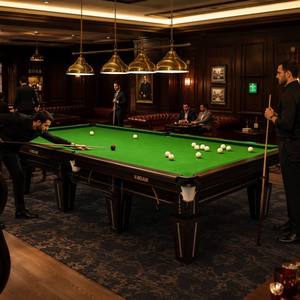 <span class=keywords><strong>Table</strong></span> <span class=keywords><strong>de</strong></span> billard professionnelle <span class=keywords><strong>de</strong></span> luxe pour hôtel, club et salle <span class=keywords><strong>de</strong></span> tournoi, 12 pieds, bois massif, accents dorés, plateau en ardoise, certifiée ISO - Product Image 2