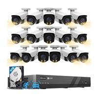 Système de caméra de sécurité CCTV PoE NVR 16 canaux avec IA, disque dur 4 To, communication bidirectionnelle, vision nocturne couleur, visualisation à distance, surveillance commerciale