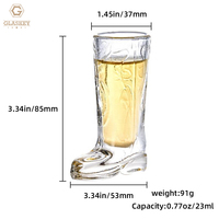 Verre à shot personnalisé en forme de botte de cowboy 1oz – Verres à tequila à base épaisse pour divertissement et boisson