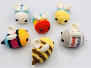 Rinbow Bee Little Crochet Colorful Bee Amigurumi Cute Kawaii Crochet Bee Amigurumi - Product Image 3