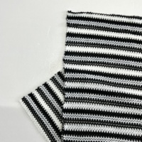 Tissu en tricot bouclé à rayures noires et blanches, tissu en tweed texturé épais pour vêtements, veste, robe