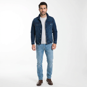 Best Quality Coated Stand Collar <b>Lightweight</b> Men <b>Denim</b> <b>Jackets</b> ODM Services Cheap Price for Online Selling - Product Image 1