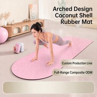 Tapis de yoga en PU avec logo personnalisé, forme ovale arquée, design en caoutchouc durable et style unique
