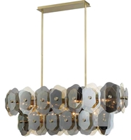ECOJAS Clip en verre Design moderne personnalisable pour villa restaurant club Lustre en cristal de verre