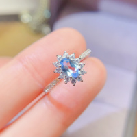 Hot Sale Natural Topaz S925 Sterling Silver Classic Engagement Rings Women Custom Design Wedding Anniversary & Party Gift