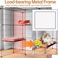 Enclos pour chats à 3 niveaux, durable, thermolaqué, pour intérieur, parc pour chats DIY, Catio, enclos métallique détachable, grande cage pour chats
