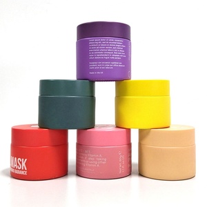 Custom Logo 50g Frosted pink Glass Jars Matte 50ml 100ml Cosmetic Cream <b>Container</b> for Cosmetics With Round Lid - Product Image 5