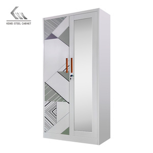 Stampa modello Almirah metallo armadio a 2 porte in ferro camera da letto mobili in acciaio armerie per uso domestico - Product Image 3