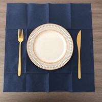 Serviettes en papier bleu marine Airlaid Linge Sensation couverts Serviettes de poche Serviettes de table jetables Logo personnalisé