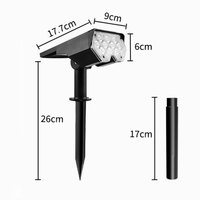 Lampe solaire à LED RGB multicolore pour pelouse, température de couleur 3000K-6000K, rechargeable, avec capteur de lumière pour parterres de fleurs