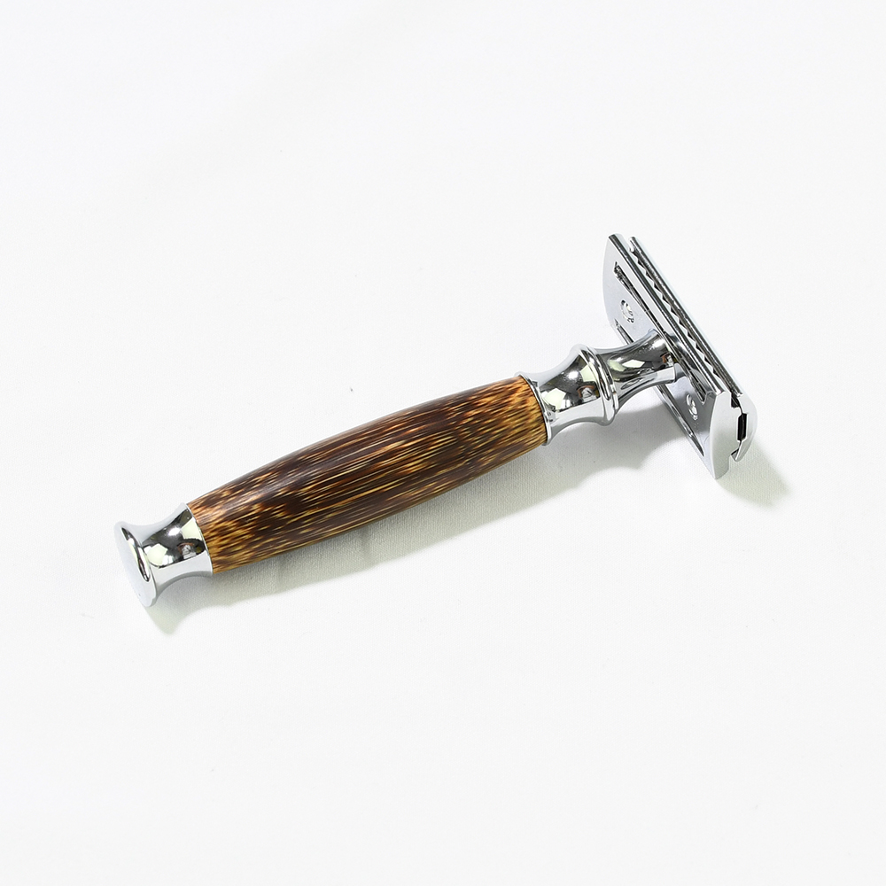 Мужская Безопасная бритва с 3 лезвиями и бамбуковой ручкой