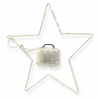 Guirlande lumineuse LED en forme d'étoile de Noël de 30 cm, étanche, avec fil de cuivre, alimentée par piles, pour décoration intérieure/extérieure