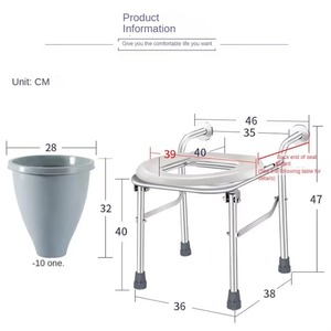 New 3 in 1 Bedside Foldable Commode <b>Chair</b> Portable Toilet Seat for Elderly - Product Image 6