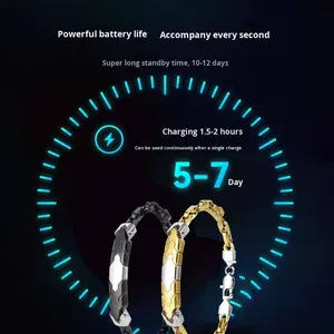 Bracelet intelligent GNLing en acier inoxydable, personnalisé, pour le sport en plein air, surveillance en temps réel du rythme cardiaque, de l'oxygène sanguin et du sommeil, étanche, Lefun - Product Image 3