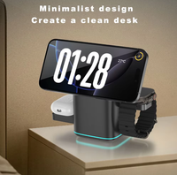Stasiun Pengisian Daya Nirkabel Cepat 3-in-1 15W Magnetik Lipat Qi2 untuk Ponsel, Desain Portabel, Multifungsi Berputar