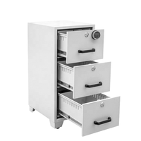Armoire de classement verticale moderne robuste isolée à 3 tiroirs, résistante au feu, en métal, avec serrure à clé, format A4, pour documents légaux