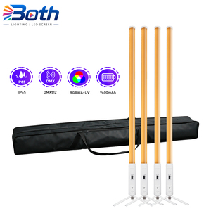 4pcs with bag <b>Battery</b> Powered RGBWA 5in1 <b>LED</b> Video Tube Light 360 Degree Wireless DMX Pixel Stick - Product Image 1