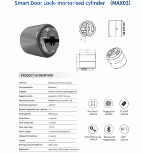 Tedee Nuki Similar MAX03 Bluetooth Smart Cylinder Keyless Tuya TTLock Smart Door <b>Lock</b> For Hotel Apartment Interior Door - Product Image 6