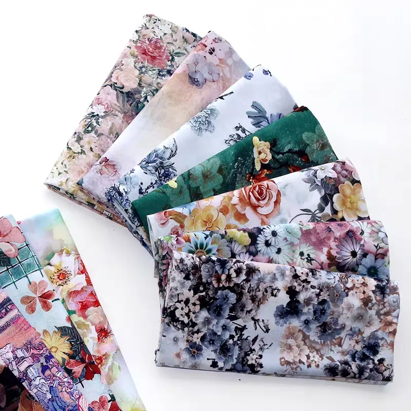 Tecido de microfibra para casa tecido de lençol com estampa digital de tela plana desenho floral