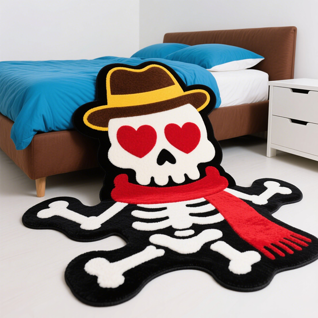 Custom Graphic Handmade Irregular Shape Custom Rug 3d Die Cut Tufted Character Rugs for Halloween