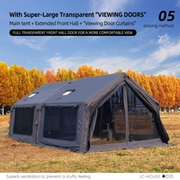 Carpa Inflable al por Mayor de 8+8.8m con Espacio Extendido, Impermeable 3000MM, Lona de Algodón, para Todas las Estaciones, Montaje Rápido para Camping al Aire Libre