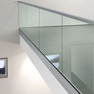 Main courante <span class=keywords><strong>en</strong></span> verre extérieur, fixation murale, base <span class=keywords><strong>en</strong></span> <span class=keywords><strong>aluminium</strong></span> <span class=keywords><strong>en</strong></span> forme de U, garde-corps d'escalier, <span class=keywords><strong>balustrade</strong></span> de villa, terrasse - Product Image 2