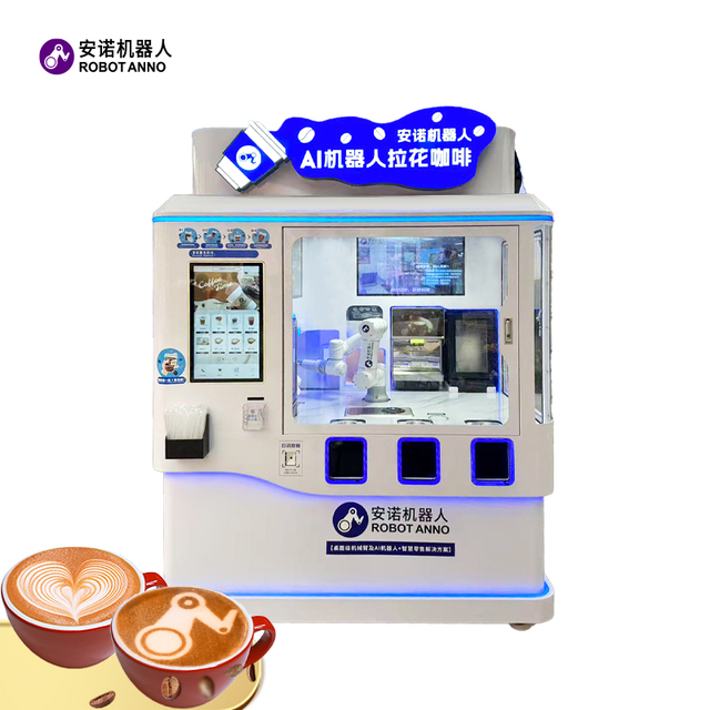 RobotAnno New Model Robot Coffee Barista Kiosk with Latte Art & Printing Function Unmanned Operation with Over 25 Flavors