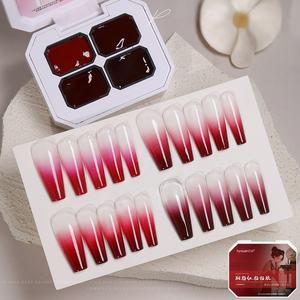 専用サテンホワイトUVジェルネイルアート4グリッド転写絵画新しいコンシーラーパッティングテクニックLEDデザイナー液体フランス語用 - Product Image 6