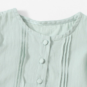 OEM-vestido tejido de algod&oacute;n ligero para <strong>ni</strong>&ntilde;as, venta al por mayor, manga con botones - Product Image 3
