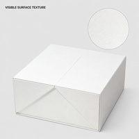 Boîte cadeau magnétique carrée blanche avec compartiment central et ailes latérales pliables pour un branding haut de gamme, vente en gros personnalisée