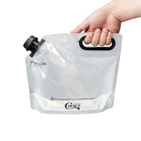 Sac souple en plastique de 1 gallon (5 L) avec bec verseur pour boissons, jus, café, vin, huile d'olive, eau – Emballage alimentaire liquide de qualité alimentaire, réutilisable, OEM